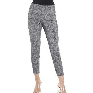 Nanette Lepore NWT Pull on Textured Slim Leg Pants Black Ivory Gold Size L